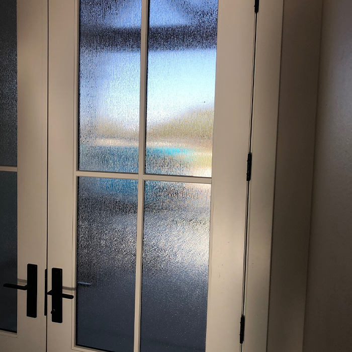 Front door with tinted glass